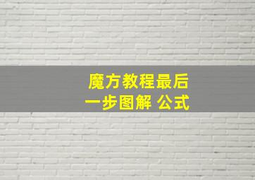 魔方教程最后一步图解 公式